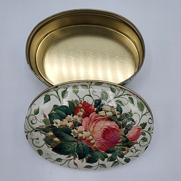 NEW Black Wristlet Zip Pouch, Vintage Floral Oval Tin Box Lauren Conrad Earrings - Picture 8 of 10